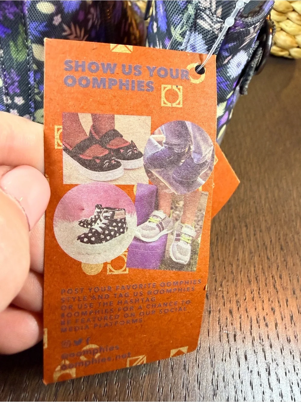 oomphies Purple Floral Toddler Ankle Boots with Heart and Buckle Accent